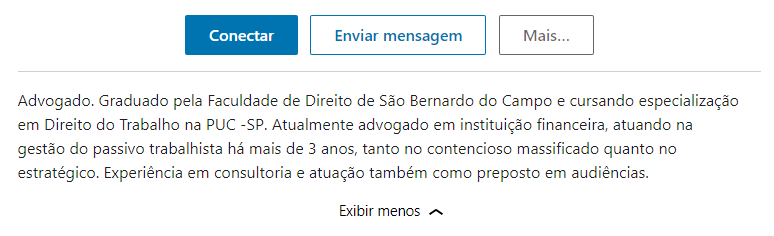 Resumo Linkedin